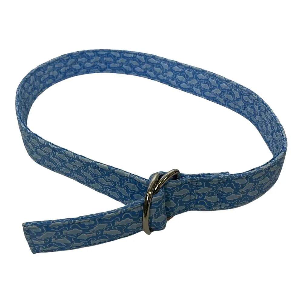 Vineyard Vines Women's Ring‎ Belt Cotton Blue Fish Adjustable Preppy Size M